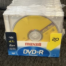 Maxwell DVD-R 4X 4.7GB Blank Media Discs w/Cases : 20-Pack - Brand New & Sealed picture
