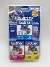 Genuine Brother LC41Y LC41M Ink Cartridges LC41C Cyan, Yellow & Magenta. picture