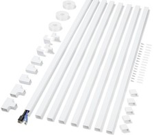 Piece White PVC Cable Raceway Kit 24ft Paintable TV Wire Hider picture