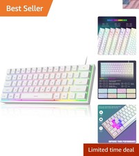 Mini 60% Gaming Keyboard, Upgrade RGB Backlit 61 Key Ultra-Compact Keyboard, ... picture