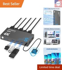 Effortless KVM Switch for 2 PCs, 4K HDMI & USB 3.0 Performance, Remote Control picture