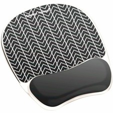 Fellowes Photo Gel Mouse Pad Wrist Rest with Microban - Chevron (Black/White) picture