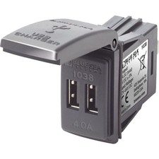 Blue Sea Systems 1038 48V 4A Contura Switch Mount Dual USB Charger, Grey picture