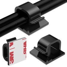 Large Cable Clips 40pcs with Strong Adhesive Tapes,Wire Holder 40PCS, Black picture