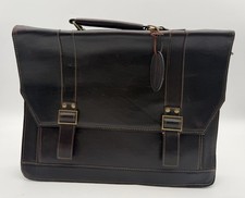 Vintage WILSON Leather Briefcase Messenger Flap Bag Laptop Computer Brown picture