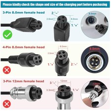 3-Pin Inline Power Charger Cable for 36V-42V Li-ion Battery picture