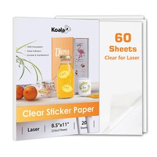 60 Koala Transparent Clear Sticker Paper Printable Vinyl Sheets for LASER Cricut picture