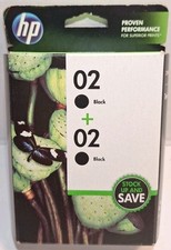 HP 02 + 02 C9500FN Black Twin Dual Combo Print Cartridge INK October 2016 New  picture