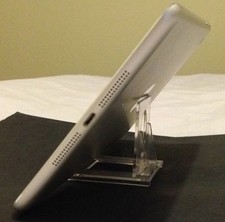 iPad Tablet 2-Piece Adjustable Clear Acrylic Compact Desktop Display Stand Easel picture