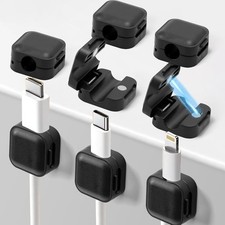 Art3d 8-Pack Black Magnetic Cable Clips, Cord Organizer, Cable Management picture