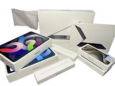 8 Apple/Mac empty boxes 1 MacBook Pro, 2 iPad Air, 2 pencil 2 iPhones 1 Keyboard picture