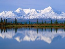Landscape alaska mountains snowy peak fall nordic s Custom Gaming Mat Desk picture