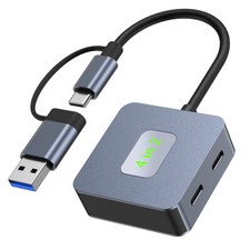 USB-C USB-A 4 in 2 Mulitport Adapter Laptop HUB fr Windows & macOS & ChromeOS picture