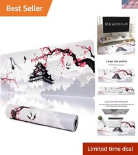 Large Cherry Blossom Gaming Mouse Pad with Stitched Edges 31.5x11.8in Waterproof picture