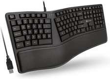 X9 Wired Ergonomic Keyboard with Cushioned Wrist Rest - Type Comfortably Longer picture