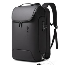 BANGE Anti-Theft Backpack with USB Charging Port for Men, lock and usb, Black picture