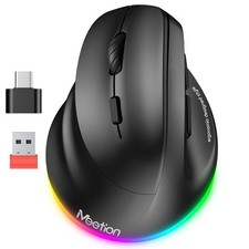 MEETION Left-Handed Ergonomic Mouse Wireless Vertical RGB Rechargeable Mouse picture