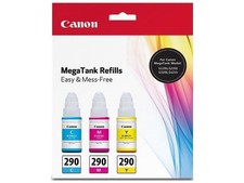 Canon GI-290 CMY Ink Bottle Value Pack, Cyan Magenta Yellow, Compatible with picture