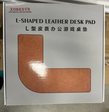 L-Shaped Desk Pad, Black PU Leather Corner Desk Mat, Gaming Mouse Pad picture