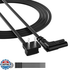 2-Slot Non-Polarized Right Angle Power Cord - 2 FT, NEMA 1-15P to IEC C7 90 D picture