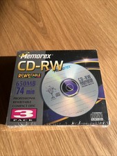 Memorex 3 pack CD-RW discs BRAND NEW & SEALED picture