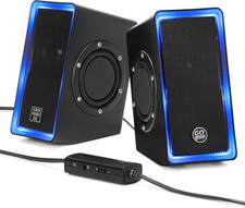 Gaming Computer Speakers with Blue LED Light - Sonaverse O2I Speakers for Deskto picture