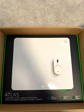 Razer Atlas Gaming Tempered Glass Mouse Mat Plain White/Black 450x400mm picture
