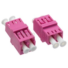 50pcs Fiber LC UPC MM OM4 Duplex Ordinary Adapter Optical Fiber Connector Flange picture