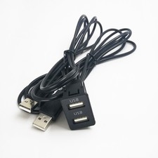 Car Dash Flush Mount AUX USB Port Panel Dual USB Extension Adapter Cable 150CM picture