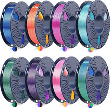 Silk PLA Dual & Tri Color 3D Printer Filament Bundle, 250G, 8-Pack picture