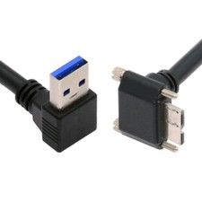 CHENYANG Down Angled USB 3.0 A Male to Micro-B Cable 25cm Screws for Disk picture