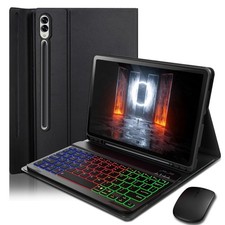 7 Colors Backlit Keyboard Case with Mouse for 12.4