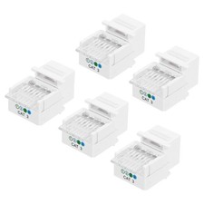 5 Pack RJ11 Cat 3 Telephone Jack, Cat3 Coupler Phone Adapter, White, 19mm picture