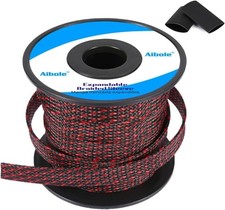 100Ft-1/2Inch PET Expandable Braided Wire Sleeving,Wire Loom Cable Sleeve For... picture