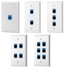 CAT6 Ethernet RJ45 Wall Plate 1 2 3 4 6 Port Single Gang Keystone Couple Network picture