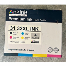 Ankink Refill Bottle Ink 31 32XL 4-Pack Black Cyan Magenta Yellow Inkjet picture