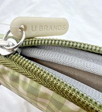 Laptop Pouch U BrandsGreen Grid Patterned Fits Most 13-14