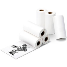 6 Roll Mini Sticker Printer Photo Paper, 57 x 30mm Thermal Printer Paper Whit... picture