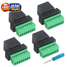 4 PCS RJ45 Screw Terminal Adaptor Connector RJ45 8P8C Female Jack to 8 Pin Screw picture