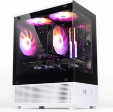 CUBIX-G Micro-ATX MATX Compact Mini Tower Gaming PC Case, BW (Panda) picture