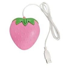USB Small Optical Mouse Pink Strawberry Mouse for PC Computer Game Girls Gift picture