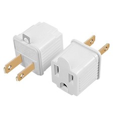 Two Prong to Three Prong Adapter 2 Pin to 3 Pin Plug Socket Adapter Extension picture