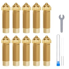 ELEGOO 10Pcs Multi Size Nozzles for Neptune 4 Plus/4 Max 3D Printer, Brass Hoten picture