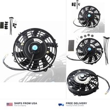 MOSTPLUS Black Universal Electric Radiator Slim Fan Push/Pull 12V + Mounting ... picture