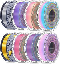 Silk PLA+ Filament 1.75mm Multicolor 250g Pack for 3D Printing Bambu Lab, Glossy picture