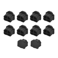 Silicone Telephone Modular Port RJ11 Anti-Dust Stopper Cap Cover Black 10pcs picture