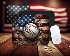 Baseball themed neoprene PC/laptop Mouse Pad, CHOICE, , gifts, USA picture