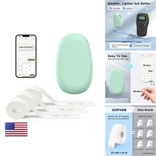 SUPVAN E10 Bluetooth Label Maker Machine 3 Tapes Green Bundle picture