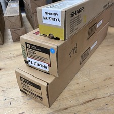 Lot of 3 Sharp Toner Magenta Yellow Black Toner MX-27NTMA MX-27NTYA MX-27NTBA NW picture