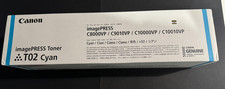 New GENUINE Canon T02 Toner Cartridge CYAN imagePRESS-C8000VP/C9010VP picture